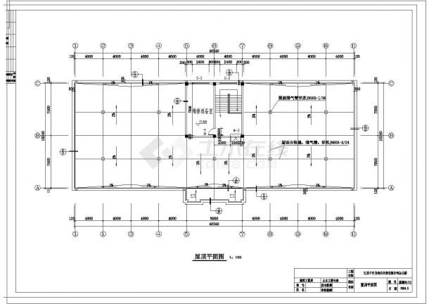 【5层】3200平米左右CAD框架办公楼毕业设计（含建筑结构图、计算书、答辩技巧）-图一
