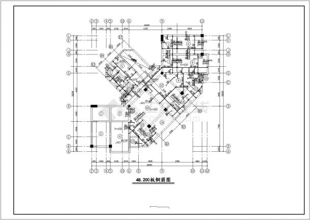 某地区富康大厦办公楼结构CAD施工图-图一