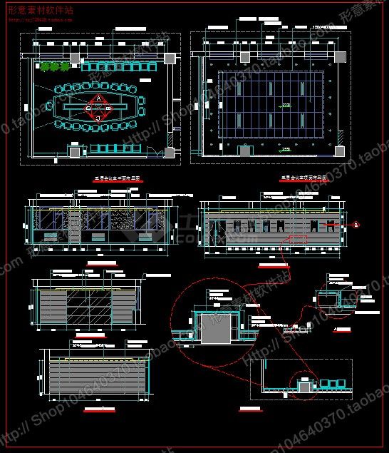 某70平米会议室装修设计cad施工详图-图一