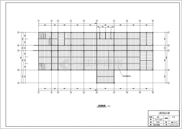 【6层】5810平米CAD钢框架结构办公楼毕业设计（含计算书，建筑结构图）-图二
