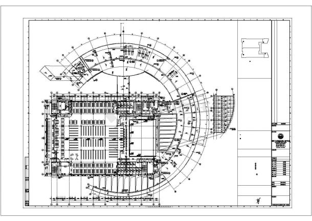 盐城市某高等学院3.2万平米7层框架结构图书馆建筑设计CAD图纸-图二