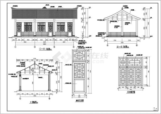 某寺庙万寿宫建筑设计全套CAD图-图二