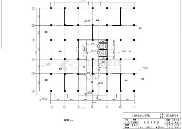 【10层】十层框剪方型CAD住宅楼（建筑图结构图计算书）-图二