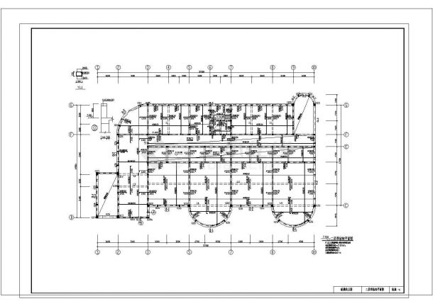 某2252.5平米CAD三层框混幼儿园工程量计算（含建筑、结构图）-图二