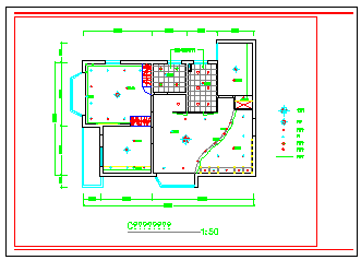 两室两厅住宅室内装修cad平面布置设计施工图-图二