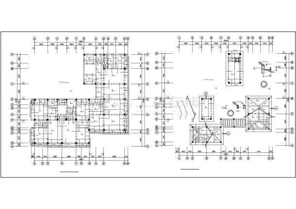 某地混凝土框架办公楼结构设计施工图，共16张-图二