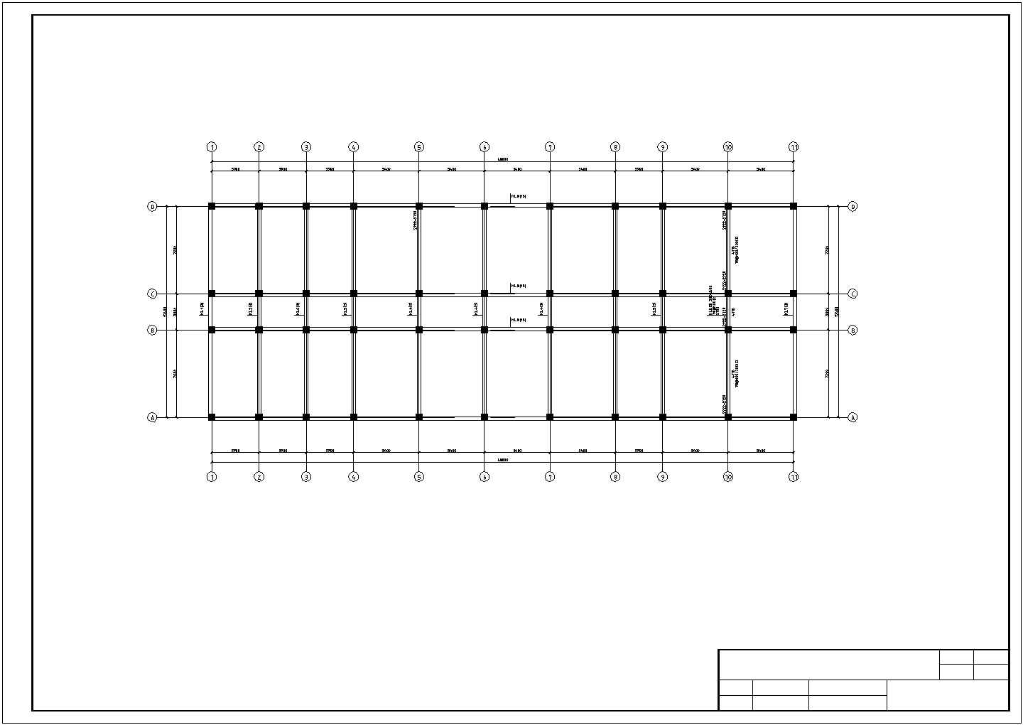 某4340.75平米CAD局部五层框架教学楼毕业设计（含计算书，建筑、结构图）