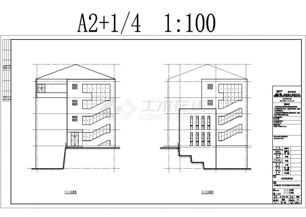 某市区小学改扩工程建筑方案设计施工CAD图纸-图二