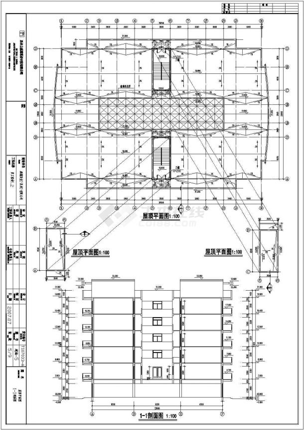 某5387平方米六层CAD框架结构员工宿舍楼（工程量计算书、清单、CAD图19张）-图一