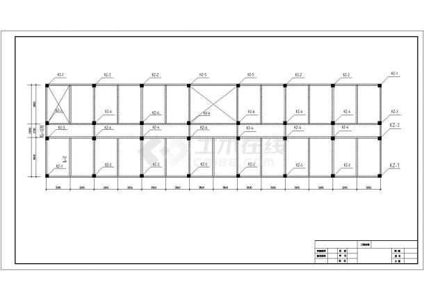 某建筑面积为4073.3平米CAD五层框架办公楼（计算书、建筑、结构图、开题报告）-图一