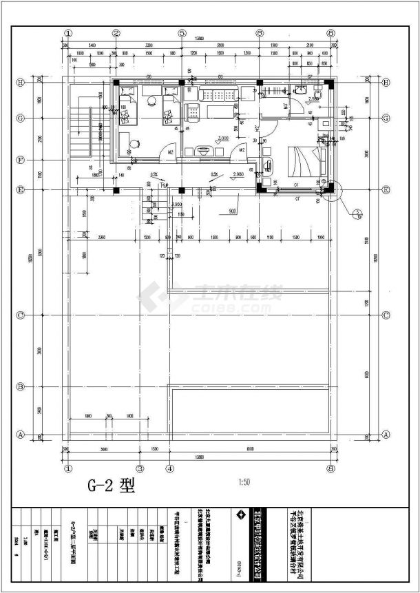 厦门市某现代村镇220平米双层砖混结构单体别墅建筑设计CAD图纸-图二