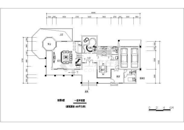 经典户型别墅建筑设计全套CAD图-图二