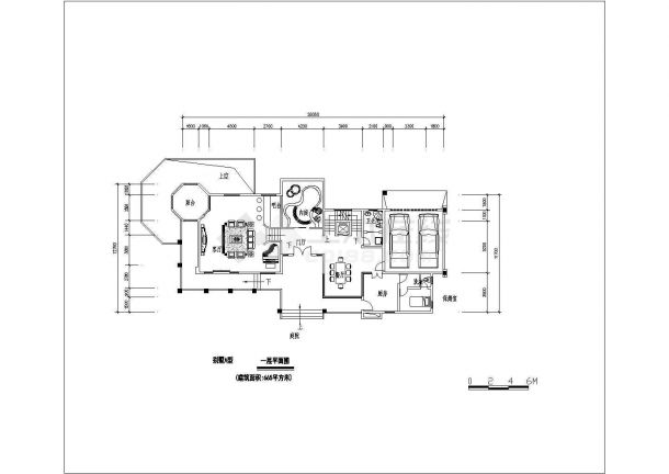 某经典户型别墅建筑设计CAD图-图二