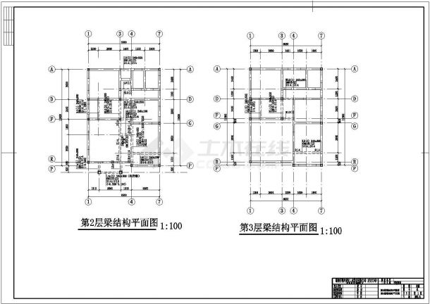 三层8.55×11.20别墅结构设计CAD图-图一