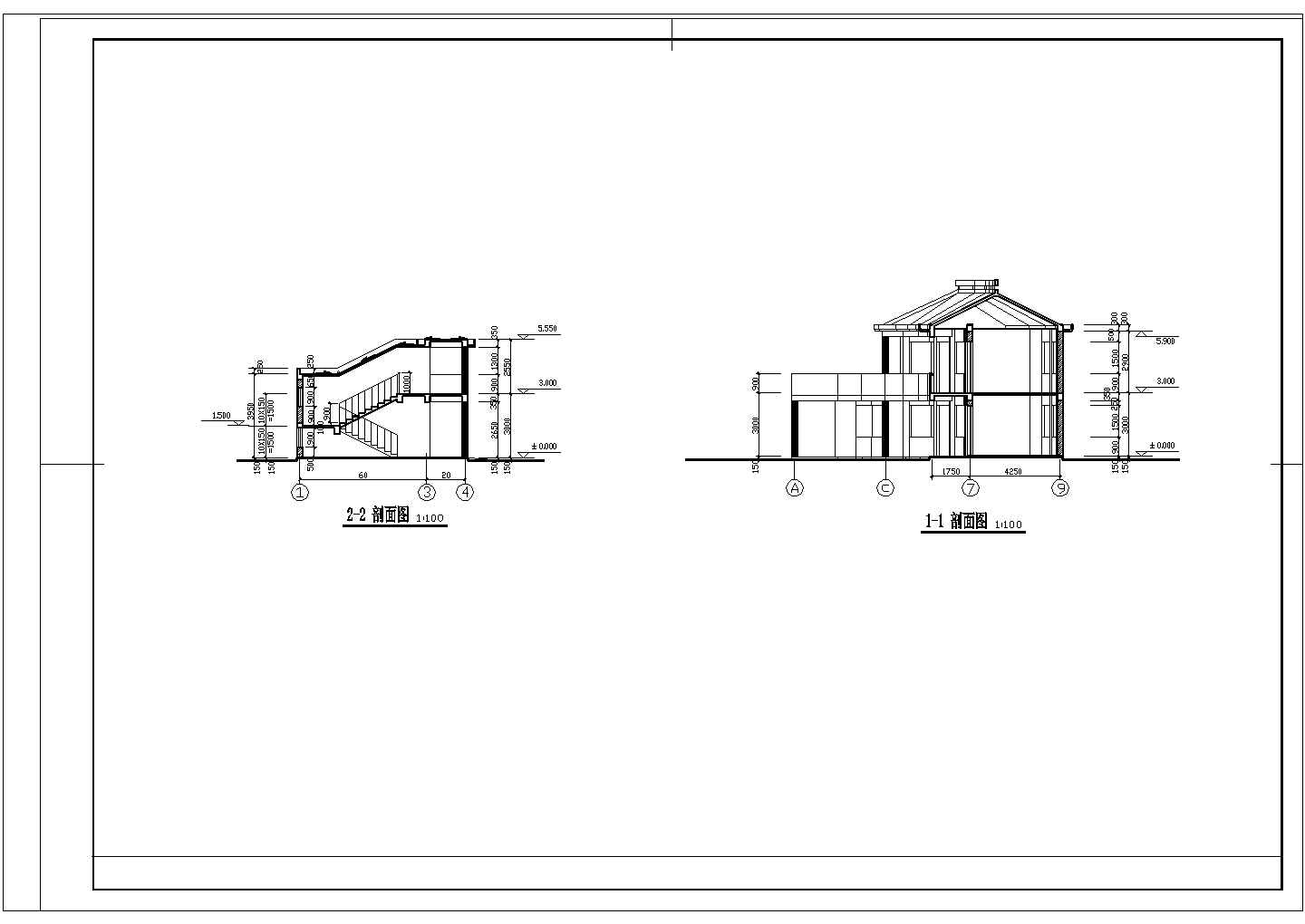 某公司厂区大门建筑设计CAD图纸