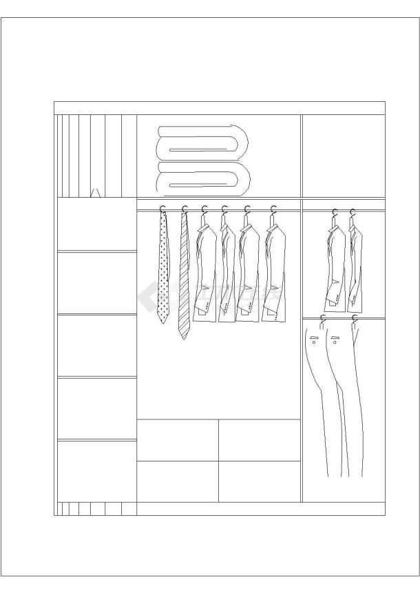 典型衣服 鞋 帽 衣柜饰品设计cad图块大全-图一