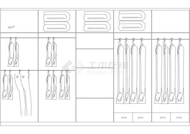 典型衣服 鞋 帽 衣柜饰品设计cad图块大全-图二