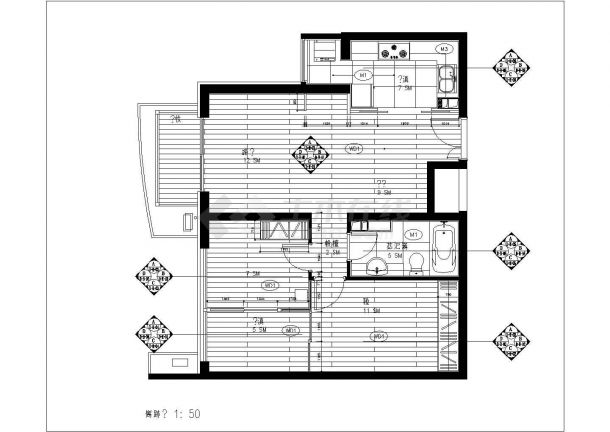 电气设计_某地区中型公寓楼施工电路CAD图-图二