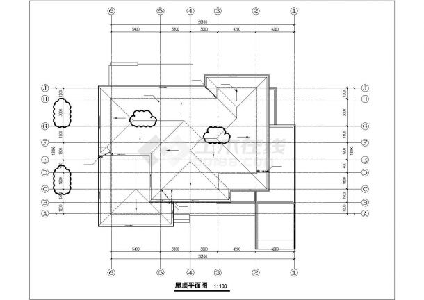 540+530平米两套2层砖混结构单体别墅全套平面设计CAD图纸-图一