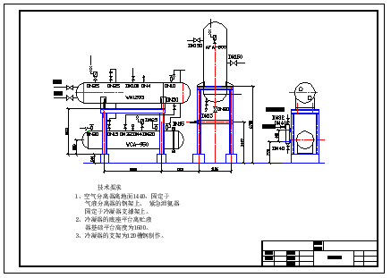 某大楼空气分离器布置cad设计施工图纸_图1