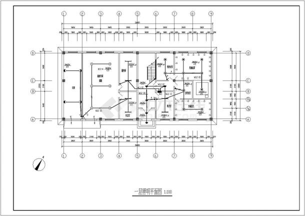 电气设计_某地区二层宿舍楼电气CAD图-图一