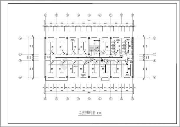 电气设计_某地区二层宿舍楼电气CAD图-图二