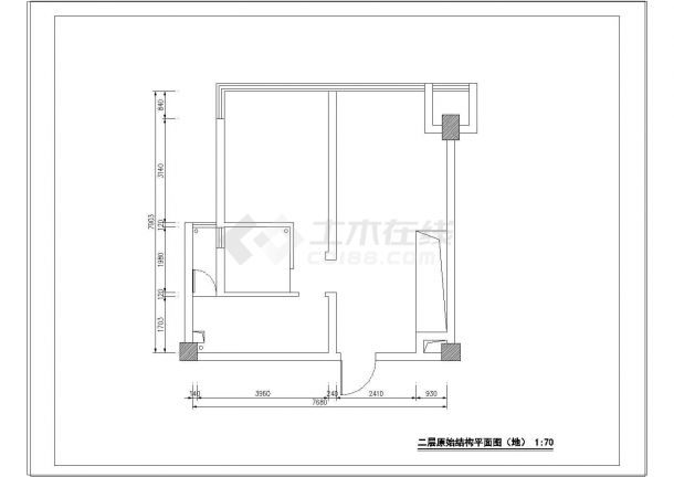 [郑州]清新田园风一居室复式小别墅室内施工图-图二