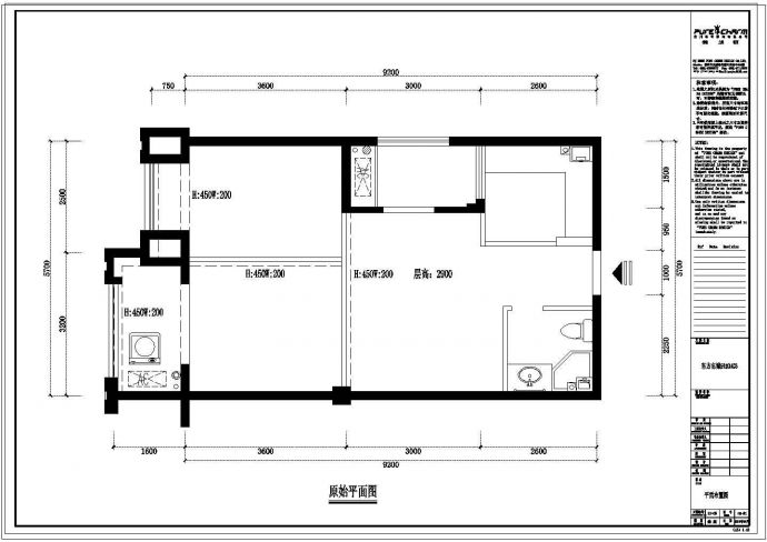 欧式风格60㎡一居室装修施工图设计_图1