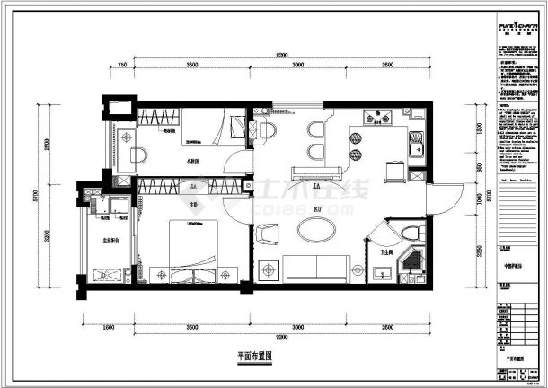 欧式风格60㎡一居室装修施工图设计-图二