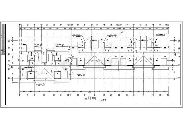 北京市某小区五层带阁楼对称户型住宅楼建筑方案设计cad图（含平立剖、门窗表）-图一