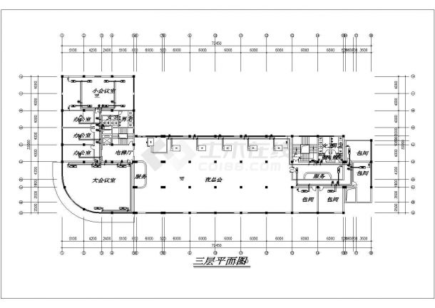 某8层办公楼暖通空调设计施工图纸（标注明细）-图二