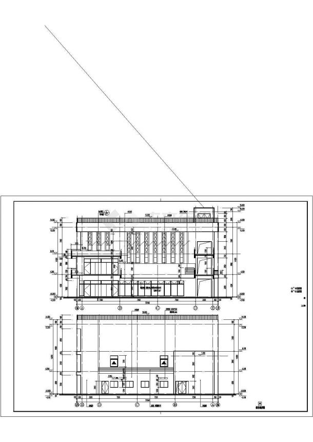 某风雨球场建筑全套方案设计施工CAD图纸-图二