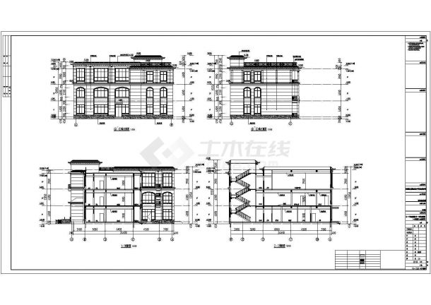 某教职工宿舍建筑全套方案设计施工CAD图纸-图二