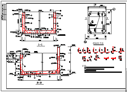 某会所游泳池结构cad设计施工方案图纸-图二