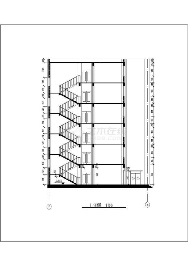 某六层4465平米框架行政办公楼毕业设计（含计算书，建筑结构图）-图一