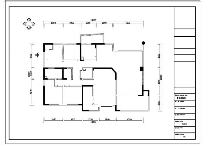 [成都]220㎡典雅中式风情五居室CAD装修施工图_图1