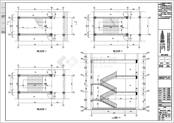 某县教学楼综合楼建筑全套方案设计施工CAD图纸-图一