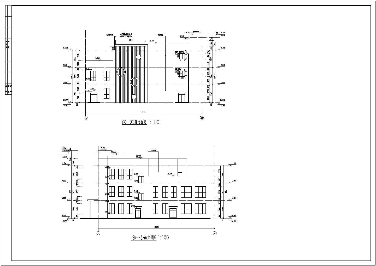 某县校园教学新楼建筑全套方案设计施工CAD图纸