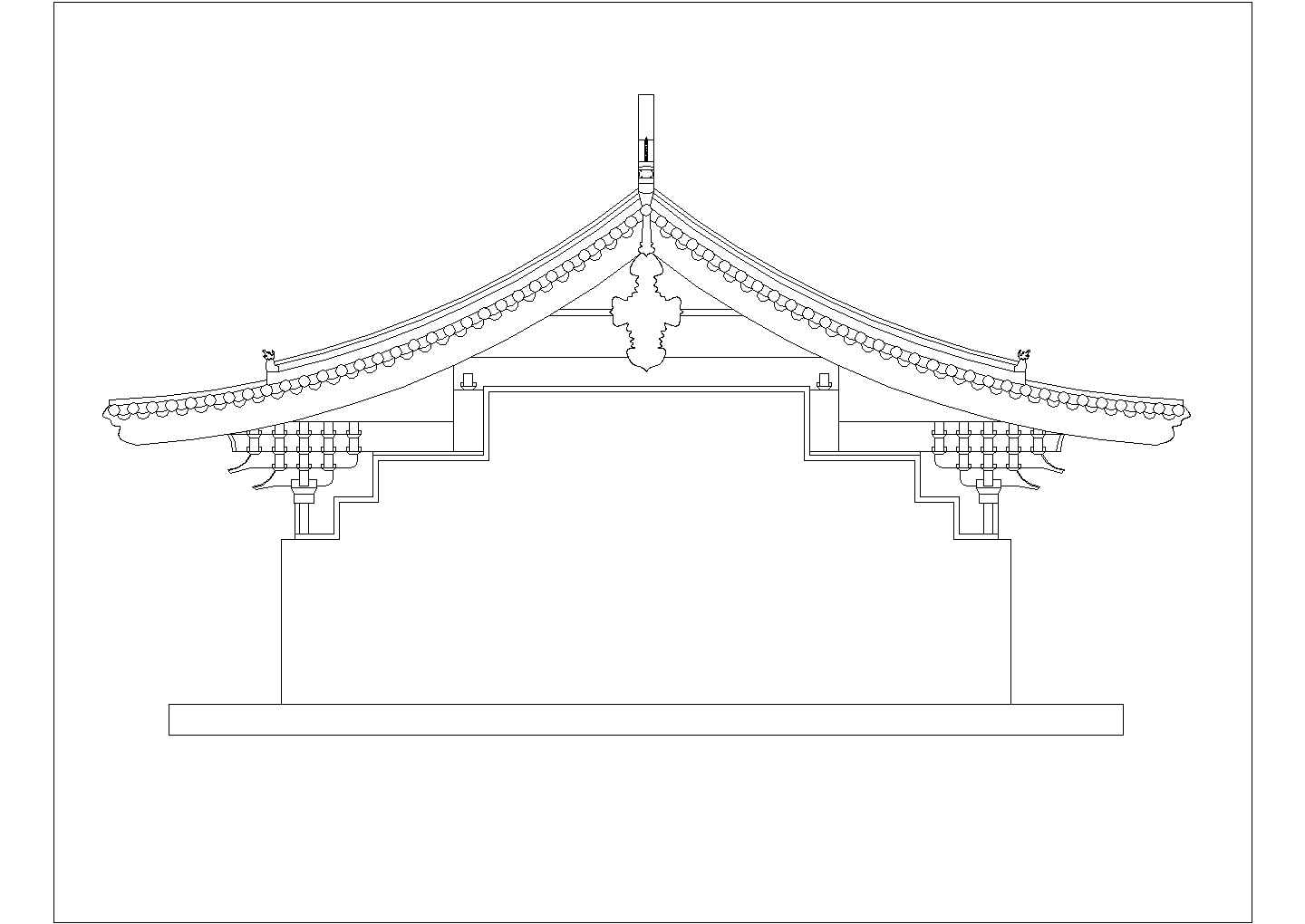 某房屋特色侧立面CAD构造设计图