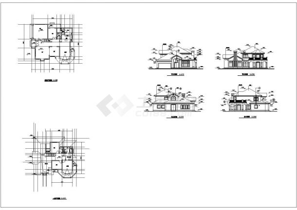 某中式特色别墅方案CAD构造施工设计图-图一