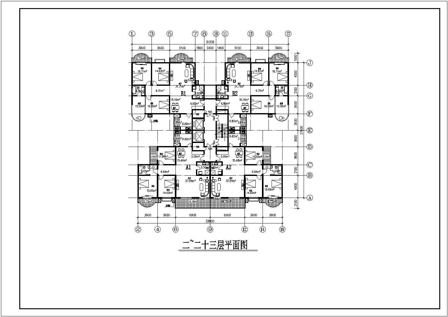某高层住宅方案CAD详细大样完整图