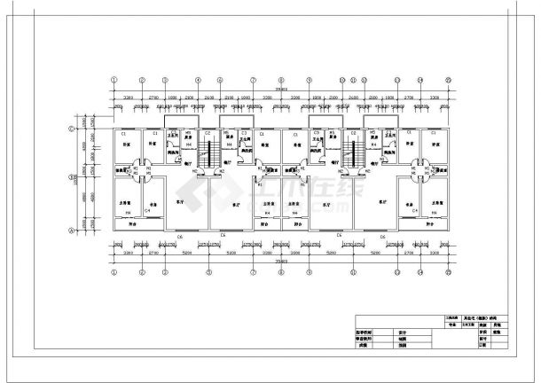 6000平米六层框架结构办公楼毕业设计cad图，含施工说明-图二