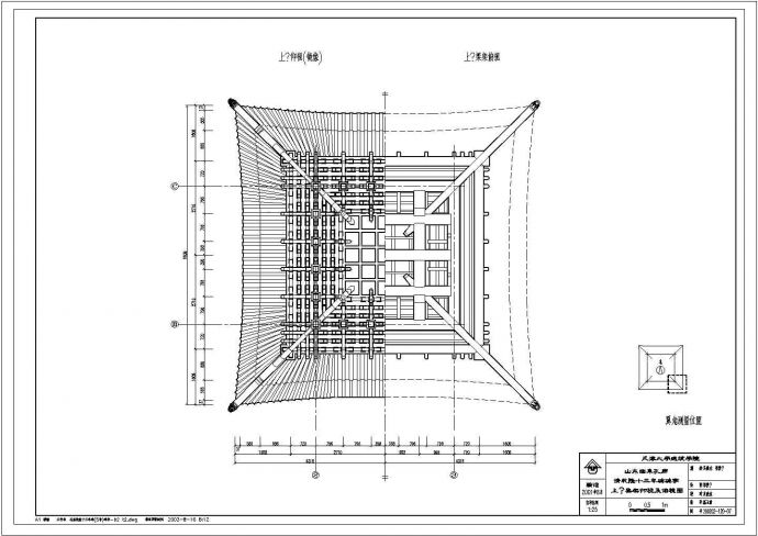 某碑亭CAD平立面构造完整详细图纸_图1