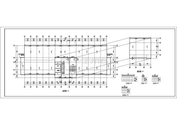 许昌市某高级中学9700平米8层框架结构教学楼建筑+结构设计CAD图纸-图一