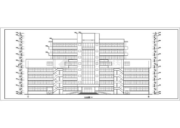 许昌市某高级中学9700平米8层框架结构教学楼建筑+结构设计CAD图纸-图二
