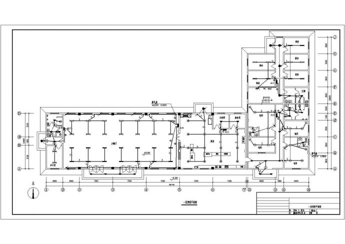电气设计_某食堂和宿舍共三层楼CAD图纸_图1