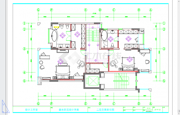 欧式复式跃层住宅设计CAD施工图-图一