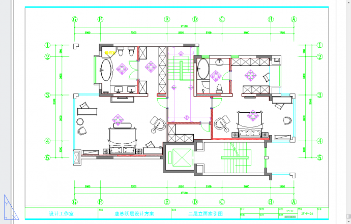 欧式复式跃层住宅设计CAD施工图_图1