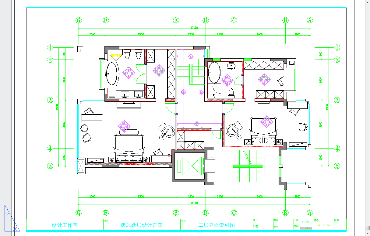 欧式复式跃层住宅设计CAD施工图