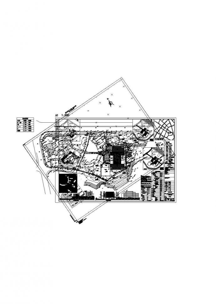 昆山市某高级中学校区总平面规划设计CAD图纸（占地1.9万平米）_图1